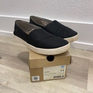 TOMS Avalon Black Textured Nylon Shoes